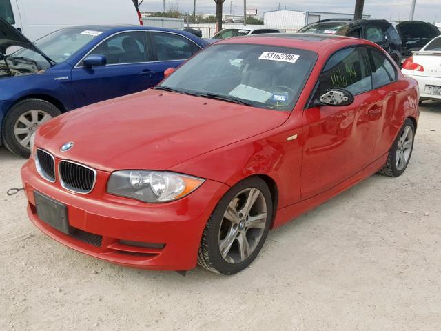 WBAUP73548VF08824 - 2008 BMW 128 I RED photo 2