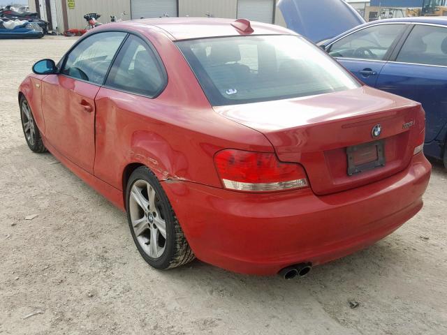 WBAUP73548VF08824 - 2008 BMW 128 I RED photo 3