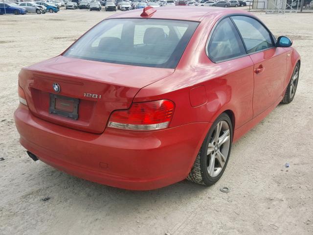 WBAUP73548VF08824 - 2008 BMW 128 I RED photo 4