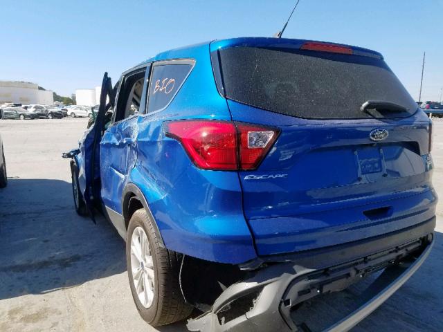 1FMCU0GD3KUB31120 - 2019 FORD ESCAPE SE BLUE photo 3