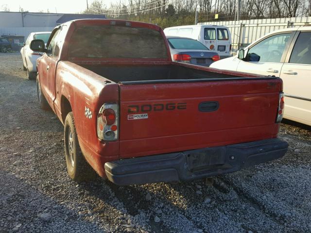 1B7GL23X2VS287122 - 1997 DODGE DAKOTA RED photo 3