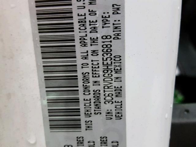 3C6TRVDG9HE536818 - 2017 RAM PROMASTER 白色 照片 10