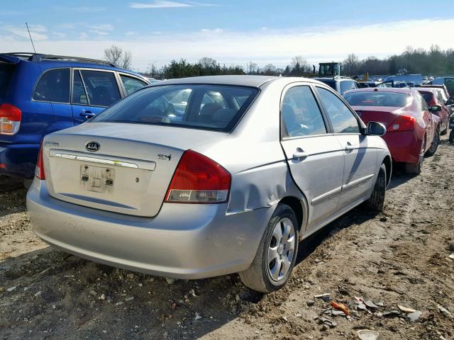 KNAFE121X85549983 - 2008 KIA SPECTRA EX SILVER photo 4