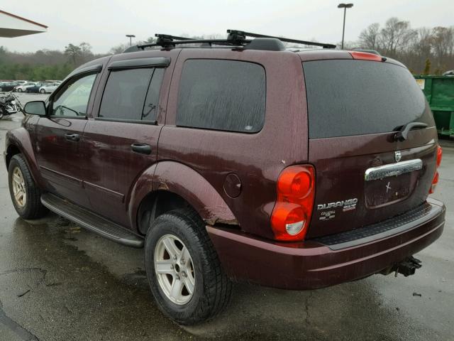 1D4HB48N94F125072 - 2004 DODGE DURANGO SL MAROON photo 3