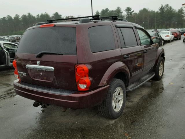 1D4HB48N94F125072 - 2004 DODGE DURANGO SL MAROON photo 4