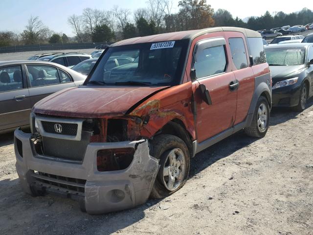 5J6YH28553L020376 - 2003 HONDA ELEMENT EX ORANGE photo 2