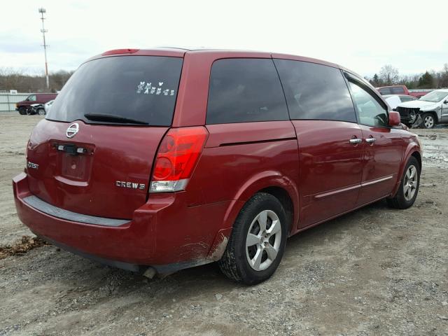 5N1BV28U17N101487 - 2007 NISSAN QUEST S RED photo 4