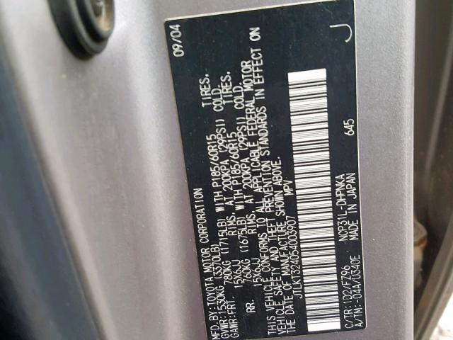 JTLKT324054003907 - 2005 TOYOTA SCION XB Ақ фото 10