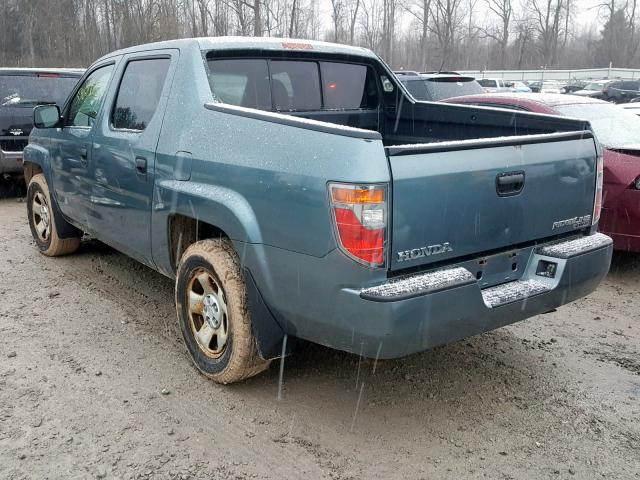 2HJYK16296H534609 - 2006 HONDA RIDGELINE BLUE photo 3