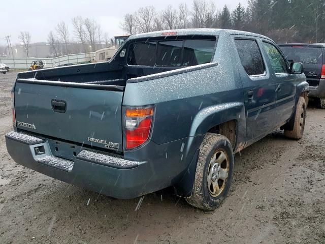 2HJYK16296H534609 - 2006 HONDA RIDGELINE BLUE photo 4