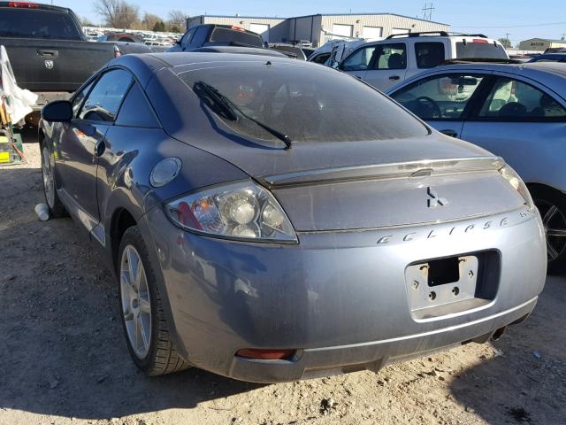 4A3AK34TX7E020190 - 2007 MITSUBISHI ECLIPSE GT BLUE photo 3