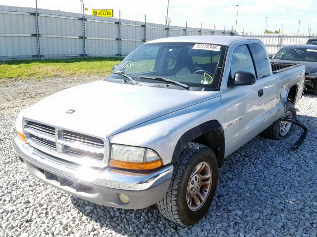 1B7GL42N62S527070 - 2002 DODGE DAKOTA SLT SILVER photo 2