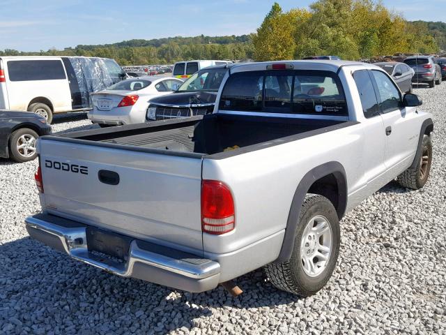 1B7GL42N62S527070 - 2002 DODGE DAKOTA SLT SILVER photo 4