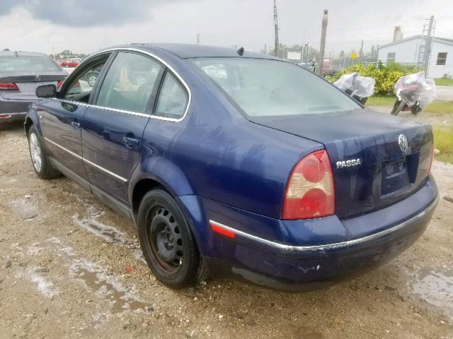 WVWPD63B43E369972 - 2003 VOLKSWAGEN PASSAT GLS BLUE photo 3