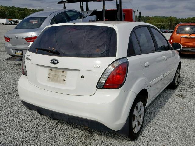 KNADH5A32A6652632 - 2010 KIA RIO LX WHITE photo 4