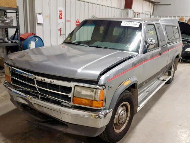 1B7GL23Y1MS215707 - 1991 DODGE DAKOTA SILVER photo 2