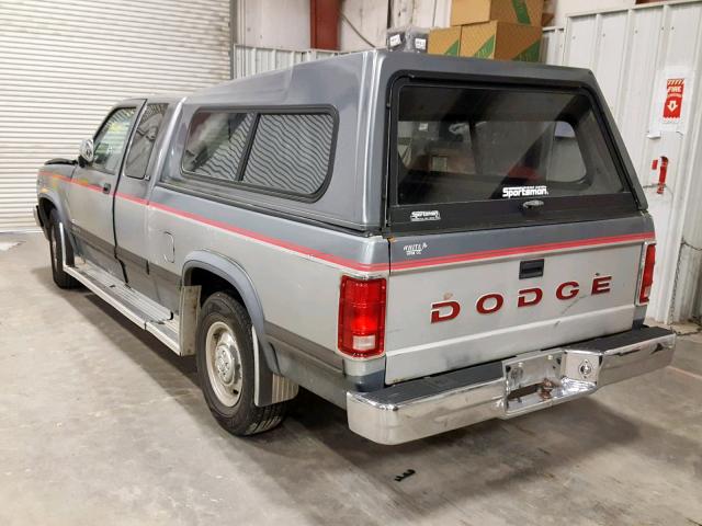 1B7GL23Y1MS215707 - 1991 DODGE DAKOTA SILVER photo 3