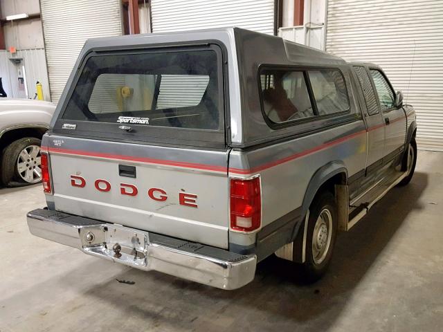 1B7GL23Y1MS215707 - 1991 DODGE DAKOTA SILVER photo 4