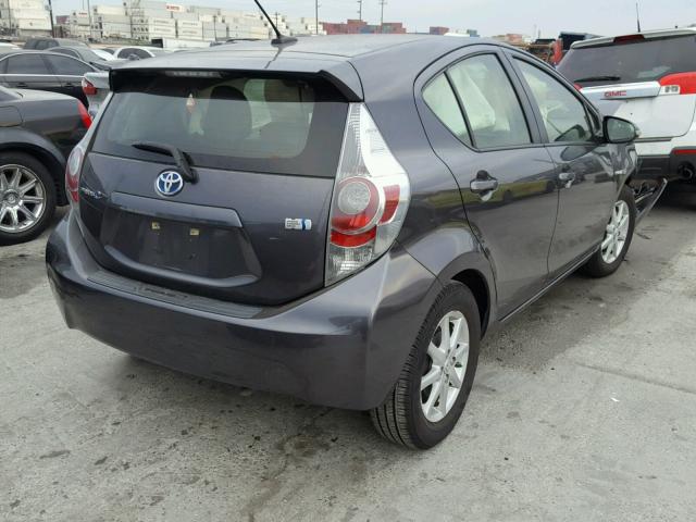 JTDKDTB38D1038629 - 2013 TOYOTA PRIUS C GRAY photo 4