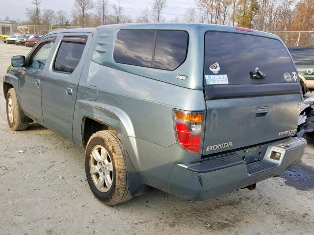 2HJYK16567H501305 - 2007 HONDA RIDGELINE BLUE photo 3