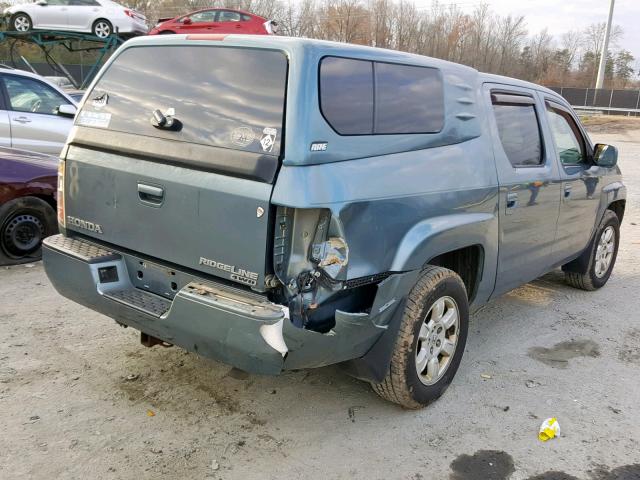 2HJYK16567H501305 - 2007 HONDA RIDGELINE BLUE photo 4