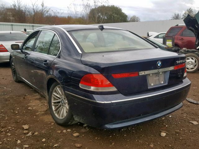 WBAGN63423DR16285 - 2003 BMW 745 LI BLUE photo 3