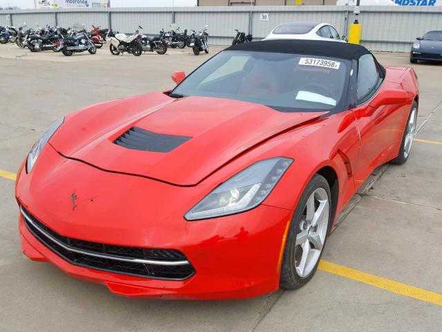 1G1YA3D78E5133522 - 2014 CHEVROLET CORVETTE S RED photo 2