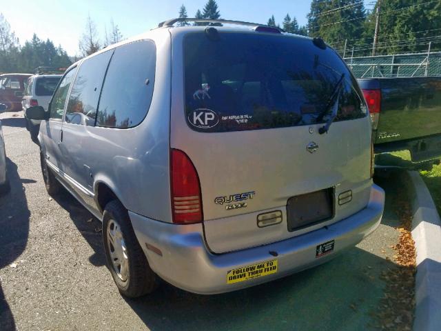 4N2ZN1116WD823102 - 1998 NISSAN QUEST XE SILVER photo 3
