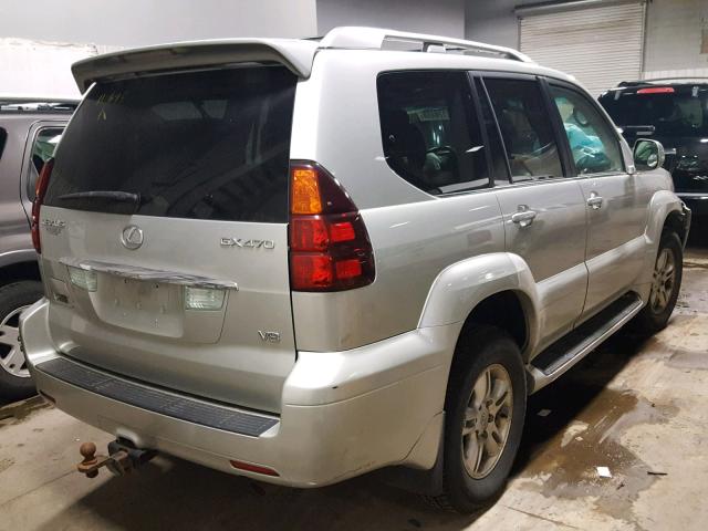 JTJBT20X840029273 - 2004 LEXUS GX 470 SILVER photo 4