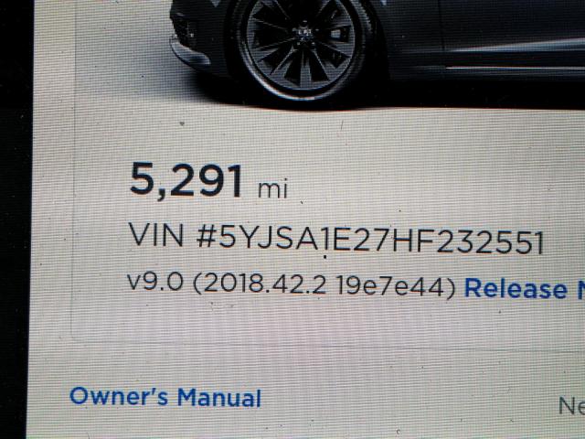 5YJSA1E27HF232551 - 2017 TESLA MODEL S Մոխրագույն լուսանկար 8