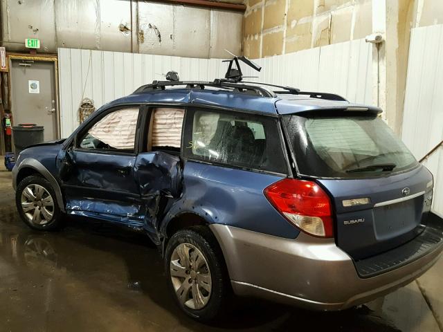 4S4BP60C287361309 - 2008 SUBARU OUTBACK BLUE photo 3