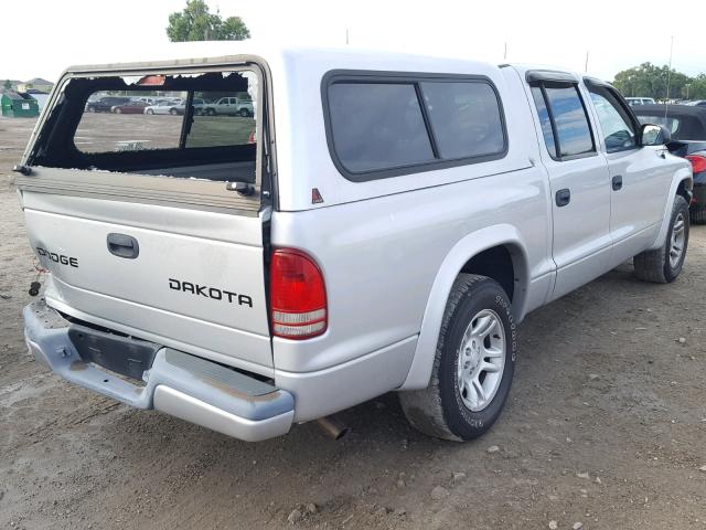 1D7HL38N93S154006 - 2003 DODGE DAKOTA QUA SILVER photo 4