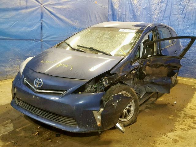 JTDZN3EU9E3318906 - 2014 TOYOTA PRIUS V BLUE photo 2