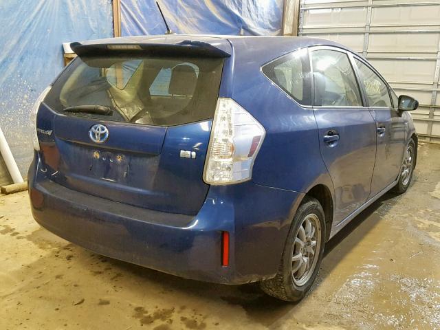 JTDZN3EU9E3318906 - 2014 TOYOTA PRIUS V BLUE photo 4