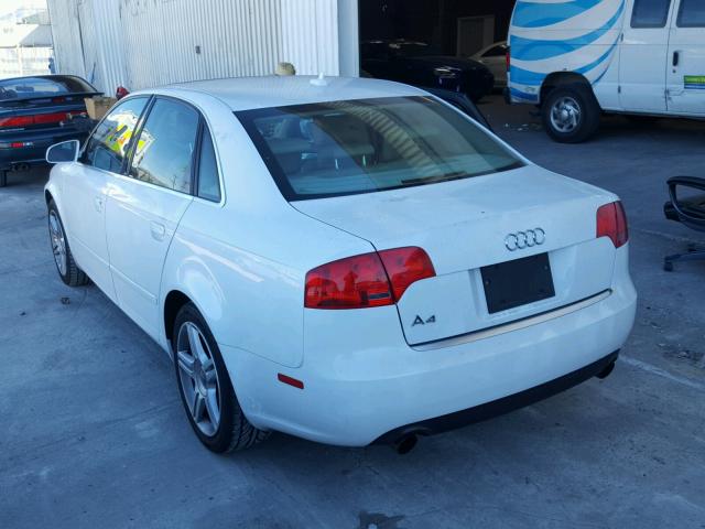 WAUAF78E17A119396 - 2007 AUDI A4 2 WHITE photo 3