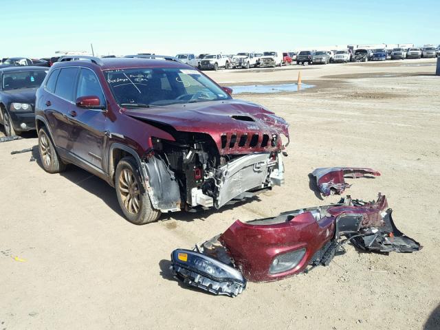 1C4PJLCB5KD240862 - 2019 JEEP CHEROKEE L MAROON photo 1