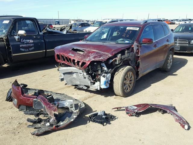 1C4PJLCB5KD240862 - 2019 JEEP CHEROKEE L MAROON photo 2