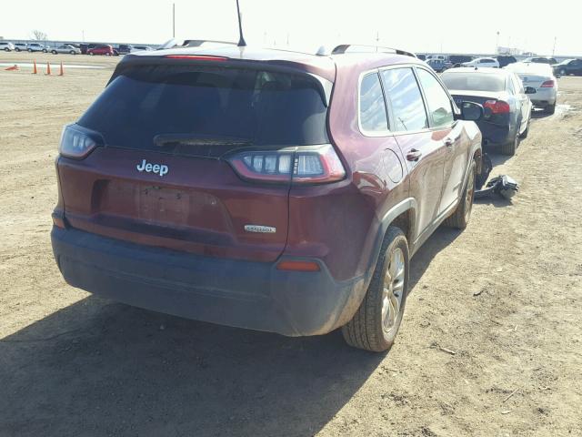 1C4PJLCB5KD240862 - 2019 JEEP CHEROKEE L MAROON photo 4