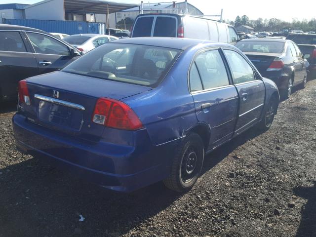 1HGES16335L011041 - 2005 HONDA CIVIC DX V BLUE photo 4