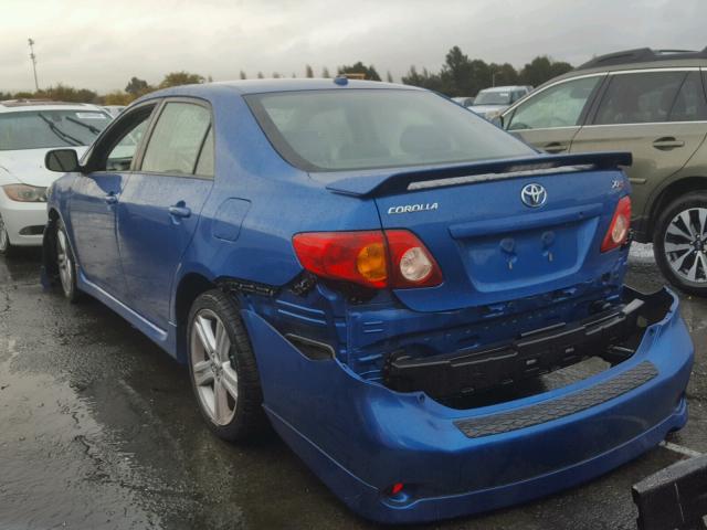 1NXBE40E49Z033842 - 2009 TOYOTA COROLLA XR BLUE photo 3