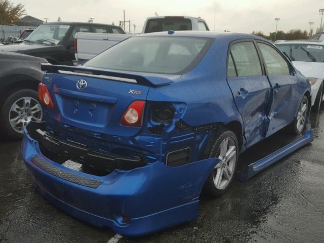 1NXBE40E49Z033842 - 2009 TOYOTA COROLLA XR BLUE photo 4