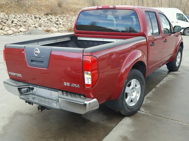 1N6AD07W16C446083 - 2006 NISSAN FRONTIER C RED photo 4