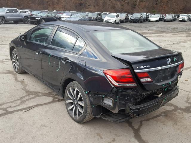 19XFB2F94FE252260 - 2015 HONDA CIVIC EXL BLACK photo 3