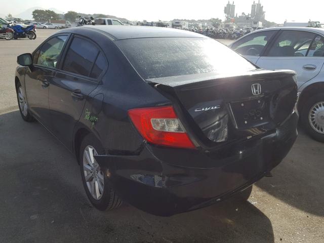 19XFB2F95CE325373 - 2012 HONDA CIVIC EXL BLACK photo 3