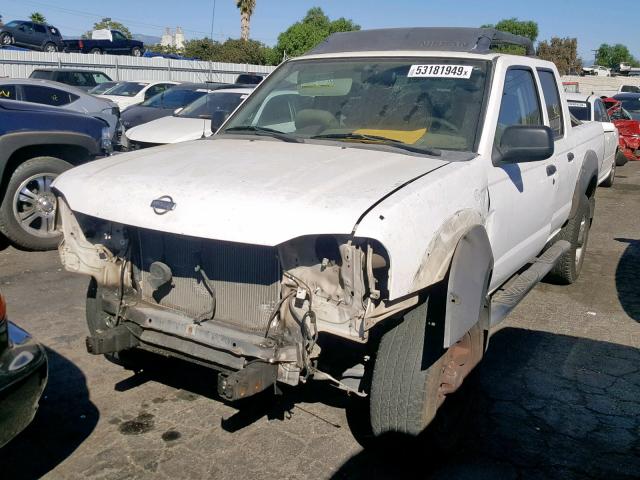 1N6ED27T91C324387 - 2001 NISSAN FRONTIER C WHITE photo 2