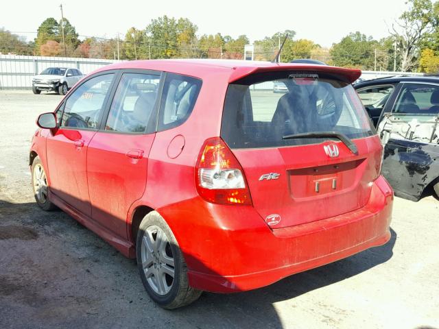 JHMGD38628S020519 - 2008 HONDA FIT SPORT RED photo 3