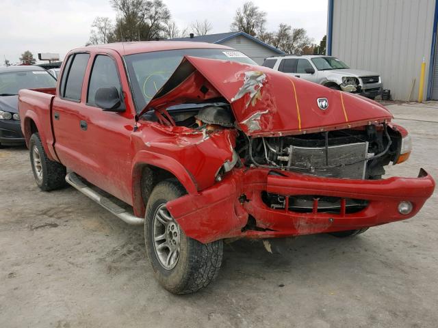 1D7HG38N34S610040 - 2004 DODGE DAKOTA QUA RED photo 1