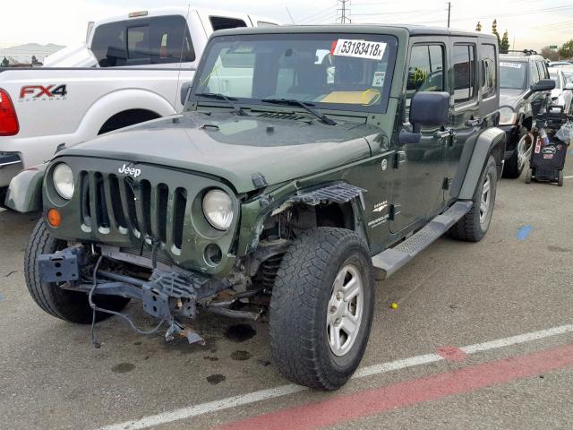 1J4GA59107L174691 - 2007 JEEP WRANGLER S GREEN photo 2