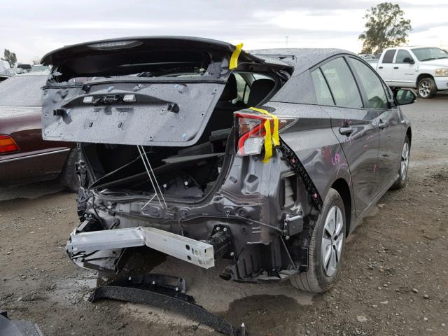 JTDKBRFU0J3603418 - 2018 TOYOTA PRIUS GRAY photo 4