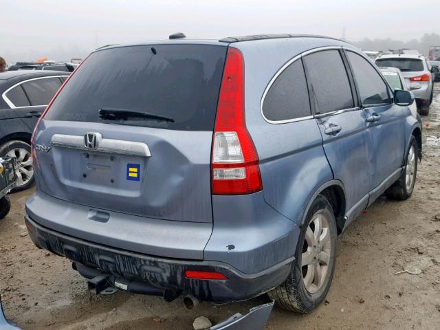 JHLRE38797C067221 - 2007 HONDA CR-V EXL BLUE photo 4